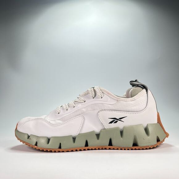 Reebok Zig Dynamica White Green Low Athletic Running Shoes Women's Size 8.5 - Picture 4 of 11